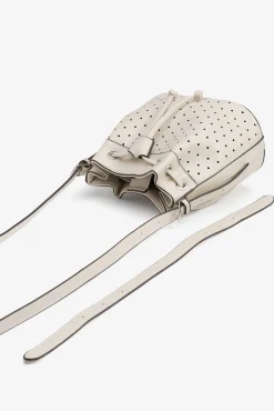 Vilanova Malas-Mala tipo balde com efeito couro perfurado Ecru