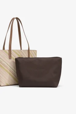 Vilanova Malas-Mala tote bag com efeito de couro estampado Tostado