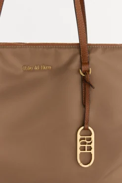 Pedro del Hierro Malas-Mala tote bag de nylon com fecho-éclair Beige