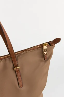 Pedro del Hierro Malas-Mala tote bag de nylon com fecho-éclair Beige