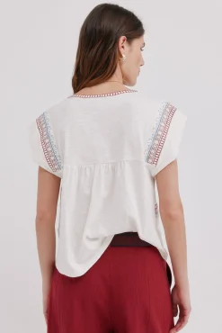 Hoss Intropia T-Shirts-Malena. T-shirt bordada Beige