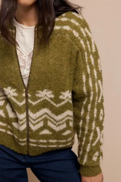 Slowlove Camisolas-malha bomber de jacquard Verde