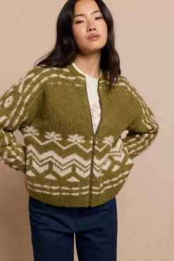 Slowlove Camisolas-malha bomber de jacquard Verde