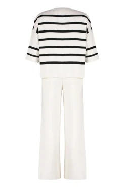 Trendyol Pijamas-Malha básico de malha cru com riscas bege