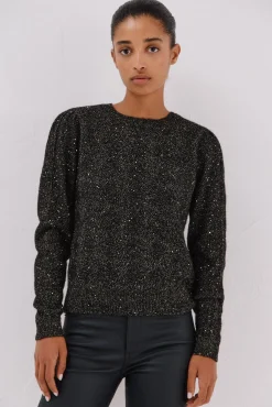 Cortefiel Camisolas-Malha com lantejoulas Preto