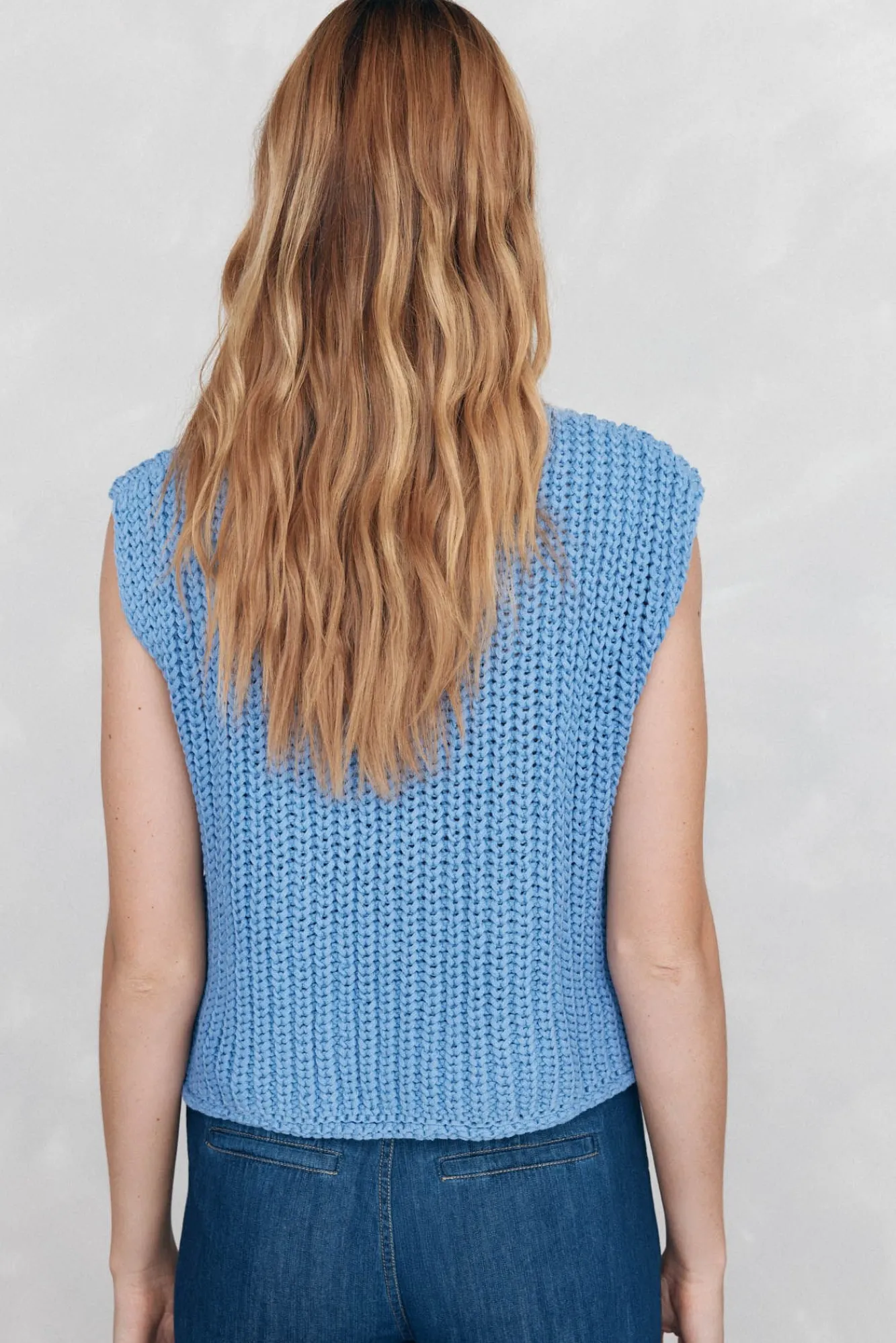 Pedro del Hierro Camisolas-malha de Colete com fio de fita Azul