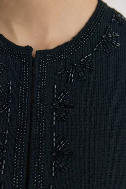 Pedro del Hierro Coletes-Malha de colete com franjas bordado Preto