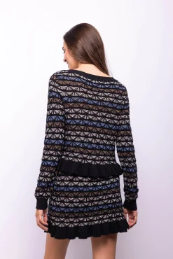 Object Camisolas-Malha de folho com casaco de malha Preto