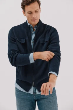 Cortefiel Camisolas-Malha de natal em malha de algodão Azul