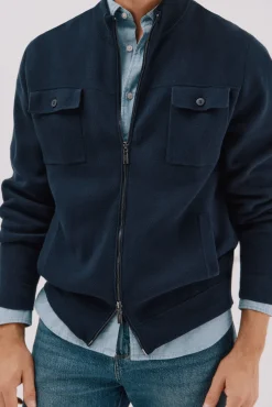 Cortefiel Camisolas-Malha de natal em malha de algodão Azul