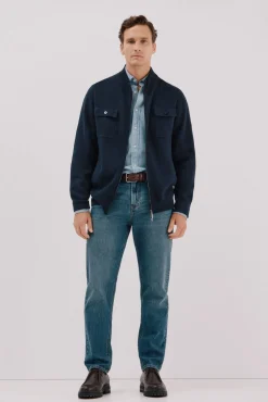 Cortefiel Camisolas-Malha de natal em malha de algodão Azul