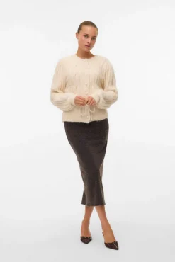 Vero Moda Saias-Malha midi de saia Castanho