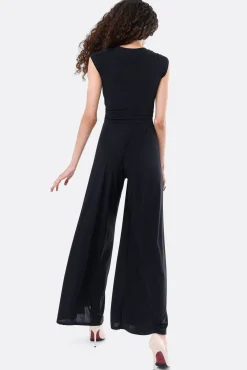 Cuplé Macacões-Malha tricotado com nó Preto