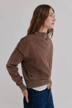 Hoss Intropia Sweatshirts-Manuela. Sweatshirt com efeito lavado Castanho