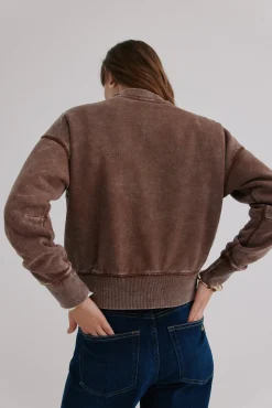 Hoss Intropia Sweatshirts-Manuela. Sweatshirt com efeito lavado Castanho