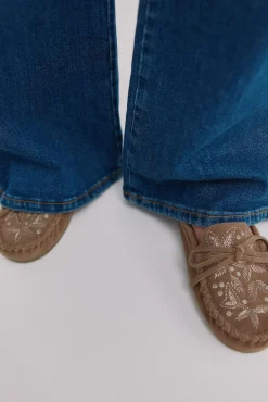 Hoss Intropia Mocassins|Calçado De Couro-Marcela. Mocassins de croute bordados Beige