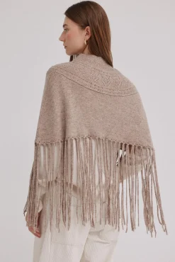 Hoss Intropia Sobretudos-Marta. Capa de malha com franjas Beige