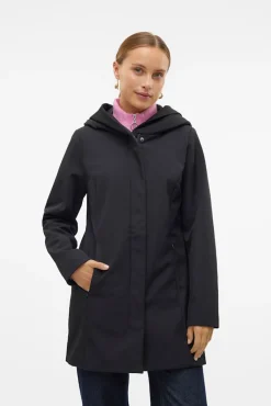 Vero Moda Sobretudos|Casacos-Medidas do sobretudo efeito neoprene Preto