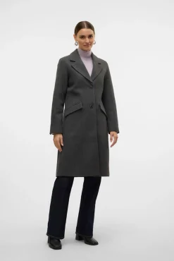 Vero Moda Sobretudos|Casacos-Medidas do sobretudo tecido Cinzento