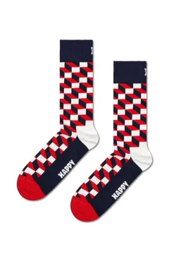 Happy Socks Meias-Meia com efeito óptico vermelho