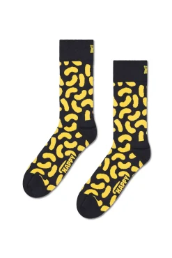 Happy Socks Meias-Meia com Rabiscos de Queijo preto