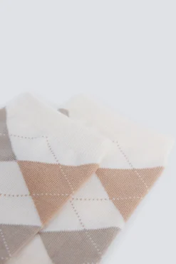 Springfield Meias-Meia comprida losangos cru