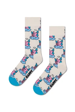 Happy Socks Meias-Meia de anjo de porco branco
