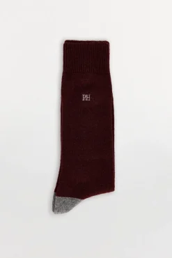 Pedro del Hierro Meias-Meia de lã liso Bordeaux