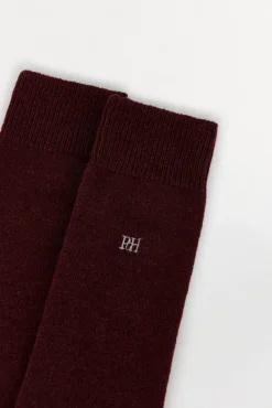 Pedro del Hierro Meias-Meia de lã liso Bordeaux