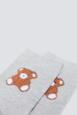 Springfield Meias-Meia de urso de tecido felpudo cinzento