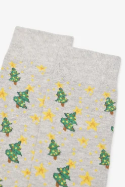 Cortefiel Meias-Meia desenho presente Cinzento