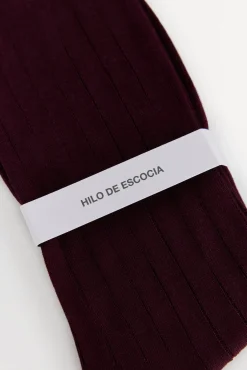 Pedro del Hierro Meias|Fatos-Meia lisa vestir Bordeaux