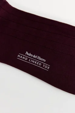 Pedro del Hierro Meias|Fatos-Meia lisa vestir Bordeaux