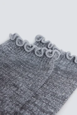 Springfield Meias-Meia longa de lurex cinzento