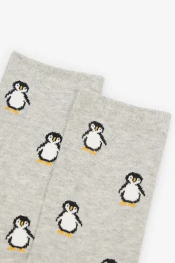 Cortefiel Meias-Meia longa de pinguim Cinzento