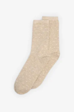 Cortefiel Meias-Meia longa mini bolinhas Castanho