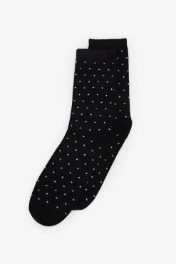 Cortefiel Meias-Meia longa mini bolinhas Preto
