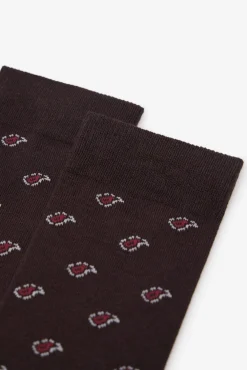 Cortefiel Meias-Meia micro-padronizada Castanho