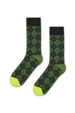 Happy Socks Meias|Meias-Meia mini diamante verde