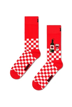 Happy Socks Meias-Meia para vinho e jantar vermelho