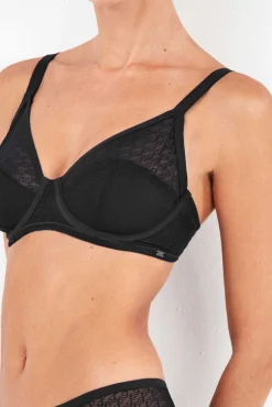 Gisela Roupa Interior-Meia soutien bralette taça preto