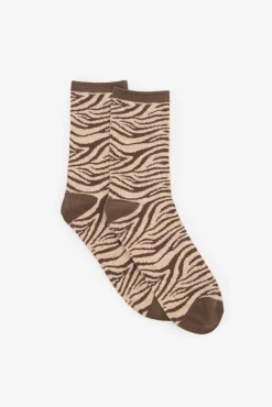 Cortefiel Meias-Meia zebra longa Castanho