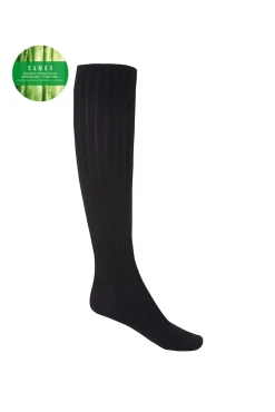 Punto Blanco Meias-Meias altas caneladas preto