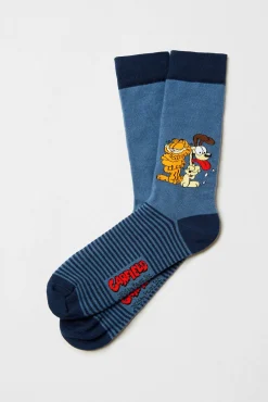 Besocks Meias|Meias-Meias altas Garfield em algodão orgânico na cor azul