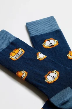 Besocks Meias|Meias-Meias altas Garfield em algodão orgânico na cor azul