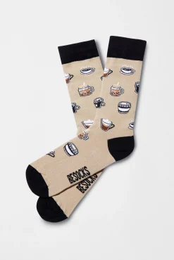 Besocks Meias|Meias-Meias altas Meias em algodão orgânico café bege