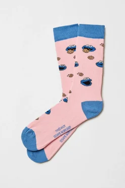 Besocks Meias|Meias-Meias de algodão orgânico até o meias da Vila Sésamo rosa