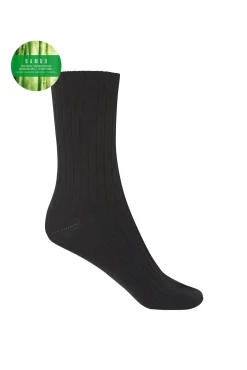 Punto Blanco Meias-Meias caneladas curtas preto