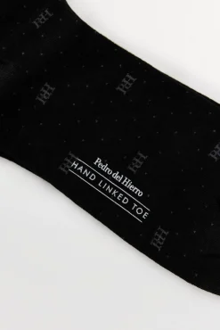 Pedro del Hierro Meias-Meias com logotipo esportivo Preto