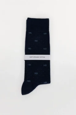 Pedro del Hierro Meias-Meias com logotipo esportivo Azul